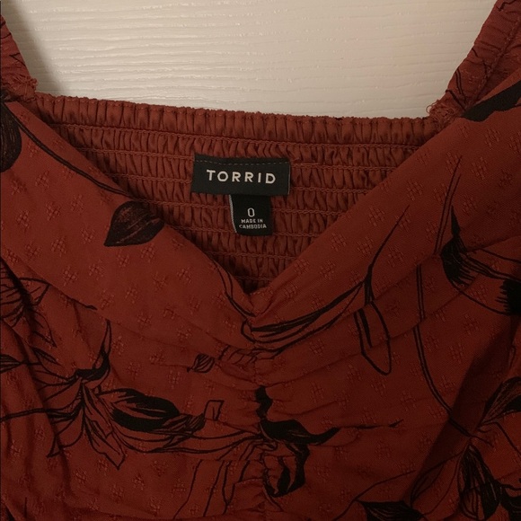 Torrid baby doll fall printed blouse sz 0 - Picture 4 of 9
